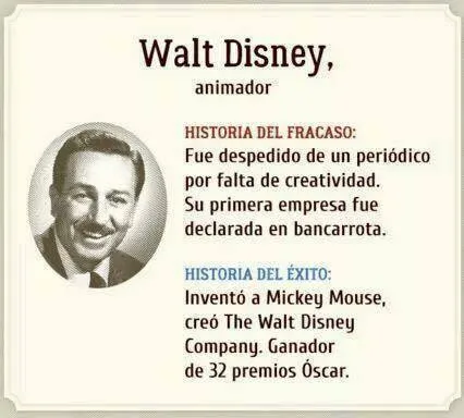 Walt disney fue despedido de un periódico por falta de creatividad.