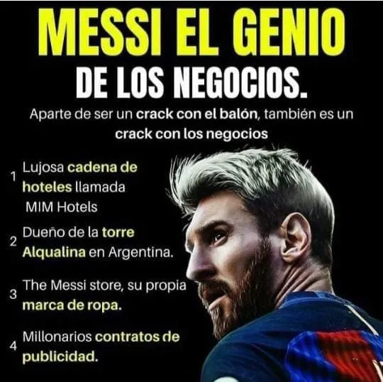 Messi, aparte de ser un crack con el balón, también es un crack con los negocios.